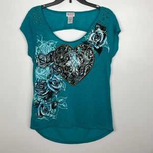 Appropriate Behavior Blouse Color Turquoise Size Large